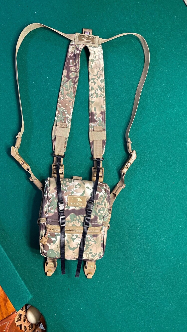 Marsupial Enclosed Binocular Chest Pack, MultiCam Camouflage, Magnetic, Small, w